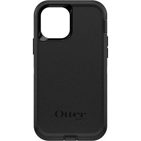 Black OtterBox phone case on a white background