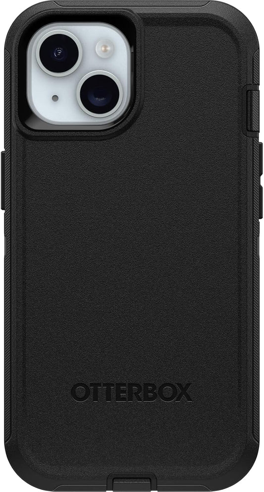 Black OtterBox phone case on a white background