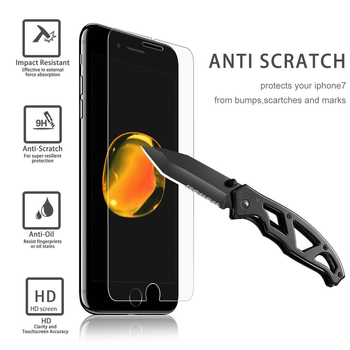 Tempered Glass for iPhone SE(2nd Gen 2020)/ SE(3nd Gen 2022)- 2 Pack