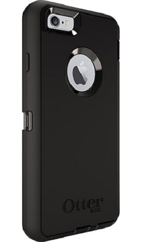 Black OtterBox phone case on a white background