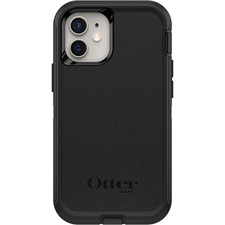 Black OtterBox phone case on a white background