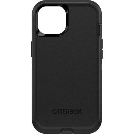 Black OtterBox phone case on a white background